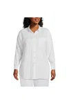 Lands' End No Iron Oversized Poplin Extra Long Tunic In White