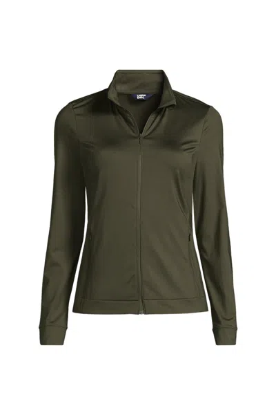 Lands' End Women's Plus Size Long Sleeve Sunshade Upf 50 Full Zip Jacket In Green