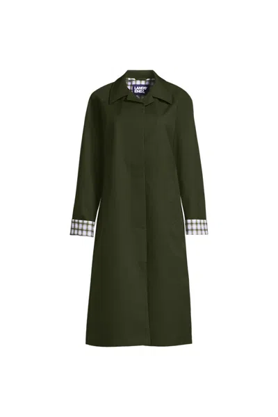 Lands' End Women's Plus Size Mac Raincoat In Green