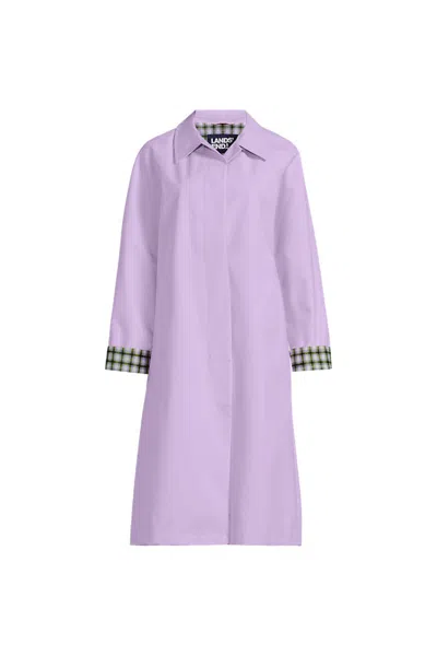 Lands' End Women's Plus Size Mac Raincoat In Purple