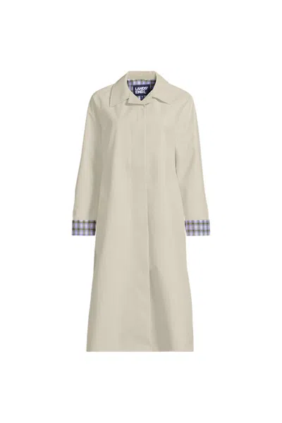 Lands' End Women's Plus Size Mac Raincoat In Neutral