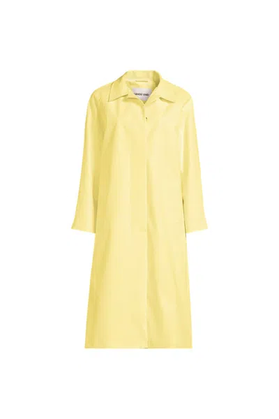 Lands' End Women's Plus Size Mac Raincoat In Yellow