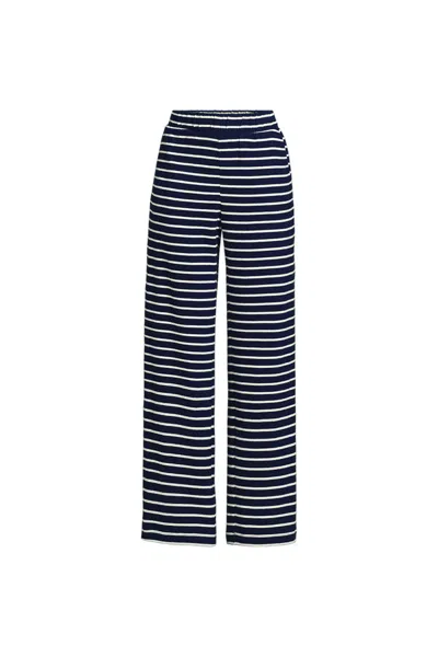 Lands' End Women's Plus Size Mariner High Rise Wide Leg Pull On Pants In Multi