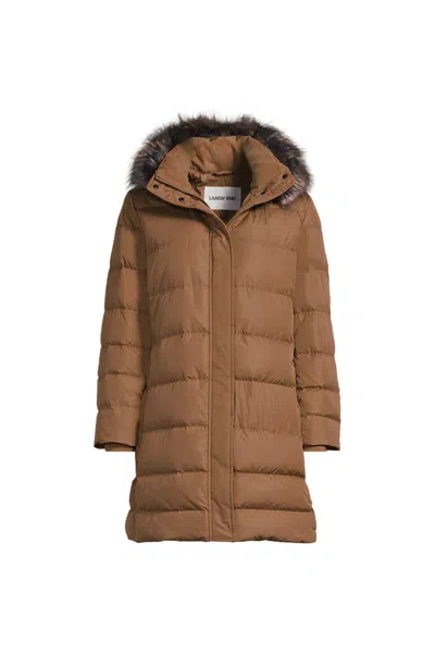 Lands' End Women's Plus Size Max 600 Down Puffer Coat In Brown