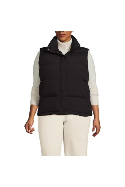 Lands' End Women's Plus Size Max 600 Down Puffer Vest In Black