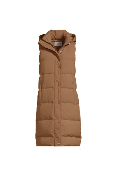 Lands' End Women's Plus Size Max 600 Down Puffer Vest In Brown