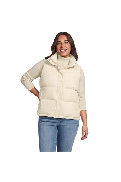 Lands' End Women's Plus Size Max 600 Down Puffer Vest In Ivory
