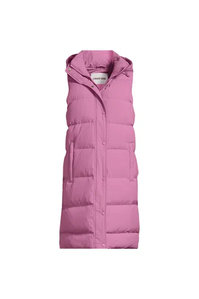 Lands' End Women's Plus Size Max 600 Down Puffer Vest In Animal Print