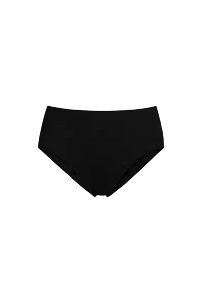 Lands' End Women's Plus Size Mid Rise Classic Bikini Bottoms In Black