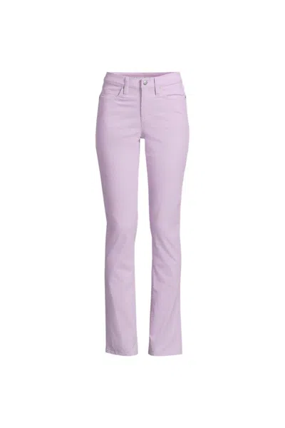 Lands' End Women's Plus Size Mid Rise Straight Leg Corduroy Pants In Purple
