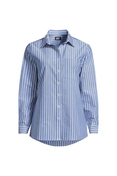 Lands' End Women's Plus Size Oxford Shirt In Blue
