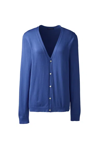 Lands' End Women's Plus Size Performance Cardigan Sweater In Blue