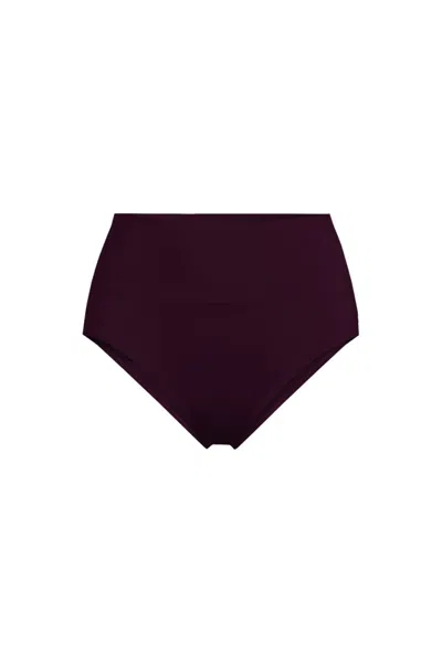 Lands' End Women's Plus Size Pinchless High Waisted Bikini Bottoms In Purple