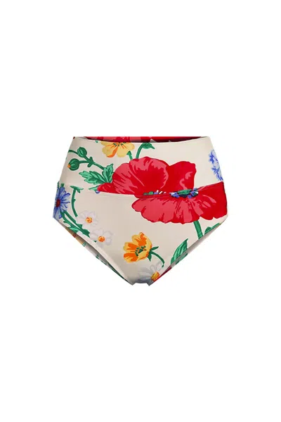 Lands' End Women's Plus Size Pinchless High Waisted Bikini Bottoms In Multi