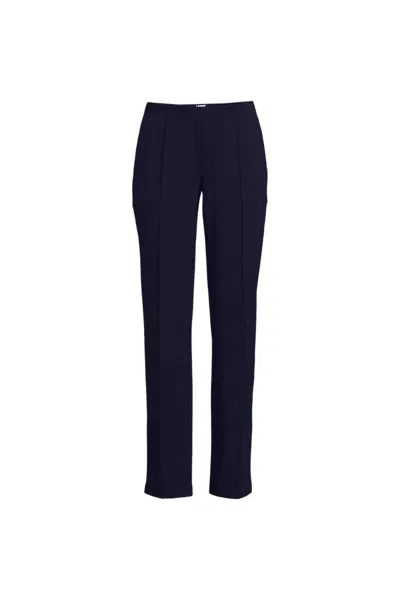 Lands' End Women's Plus Size Pintuck Straight Leg Ponte Pants In Multi