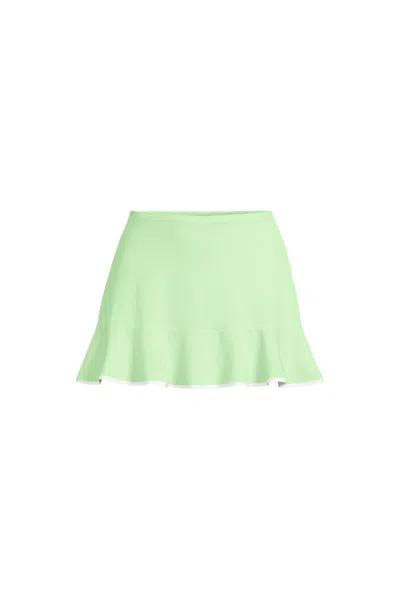 Lands' End Women's Plus Size Pique Ruffle Hem Mini Swim Skirt In Multi