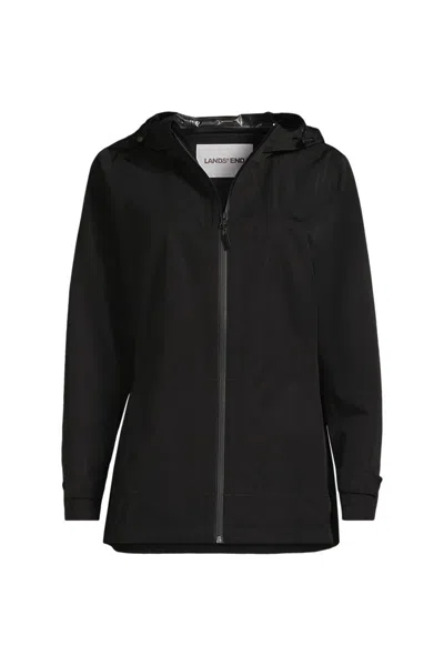 Lands' End Women's Plus Size Rain Jacket In Black
