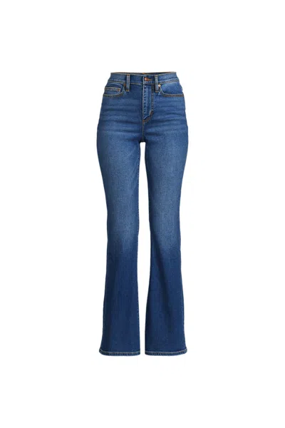 Lands' End Women's Plus Size Recover Denim High Rise Flare Jeans In Blue