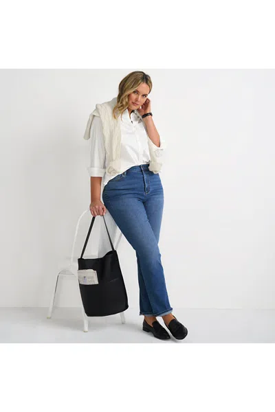 Lands' End Women's Plus Size Recover High Rise Straight Leg Blue Jeans