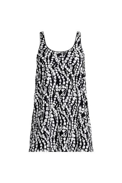 Lands' End Women's Plus Size Scoop Neck Mini Swim Dress Swimsuit In Multi