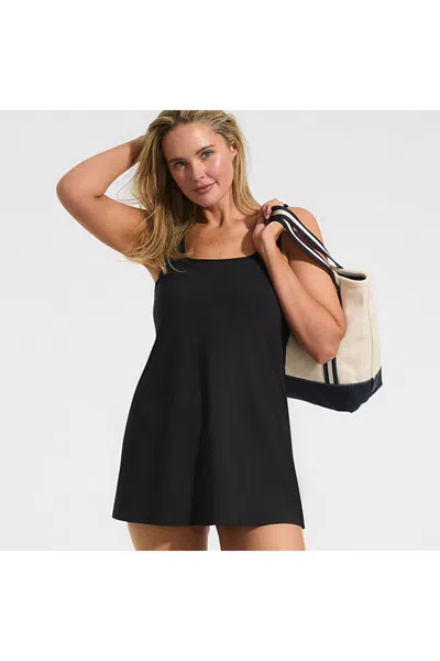 Lands' End Women's Plus Size Scoop Neck Mini Swim Dress Swimsuit In Multi
