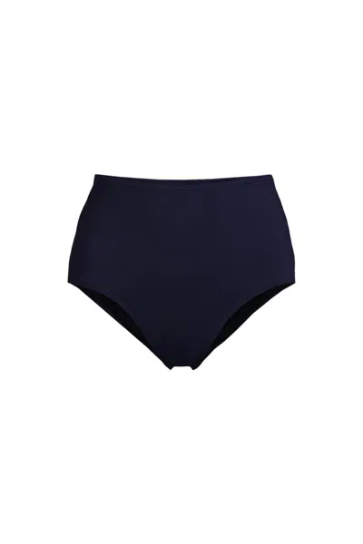 Lands' End Women's Plus Size Sculpting Suit High Waisted Bikini Bottoms In Blue