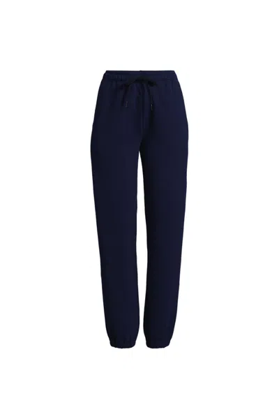 Lands' End Women's Plus Size Serious Sweats High Rise Jogger Pants - Set Bottom In Blue
