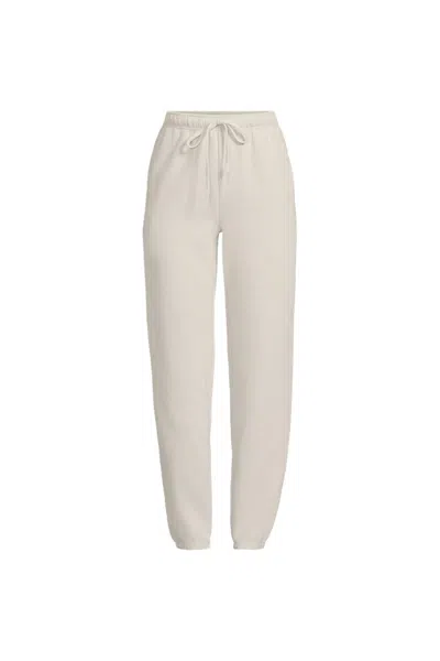 Lands' End Women's Plus Size Serious Sweats High Rise Jogger Pants - Set Bottom In White