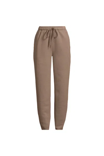 Lands' End Women's Plus Size Serious Sweats High Rise Jogger Pants - Set Bottom In Brown