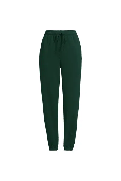 Lands' End Women's Plus Size Serious Sweats High Rise Jogger Pants - Set Bottom In Green