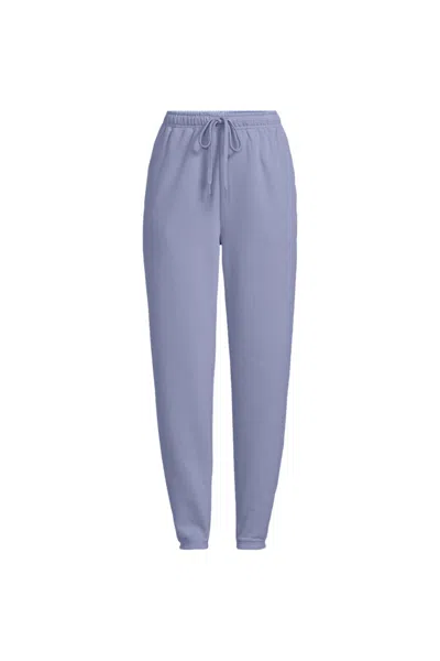 Lands' End Women's Plus Size Serious Sweats High Rise Jogger Pants - Set Bottom In Purple