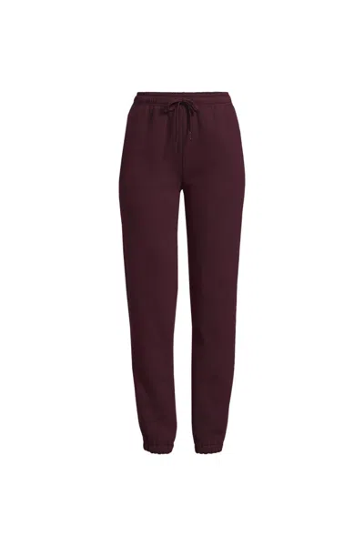 Lands' End Women's Plus Size Serious Sweats High Rise Jogger Pants - Set Bottom In Burgundy