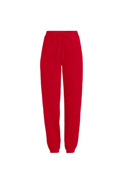 Lands' End Women's Plus Size Serious Sweats High Rise Jogger Pants - Set Bottom In Red