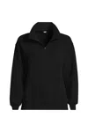 Lands' End Serious Sweats Relaxed Quarter Zip Pullover Sweatshirt In Black