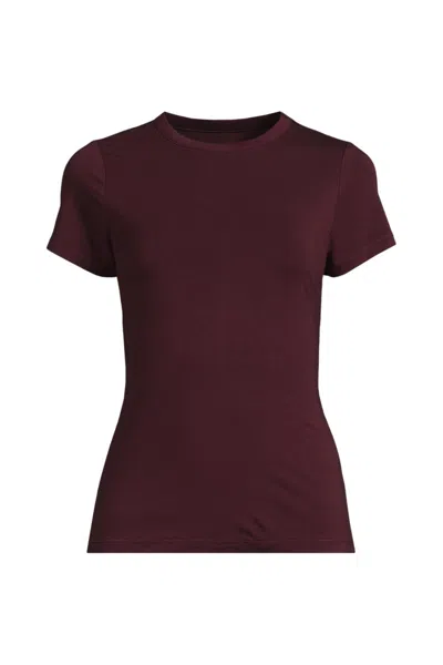 Lands' End Women's Plus Size Short Sleeve Cooling Crew Neck T-shirt In Red