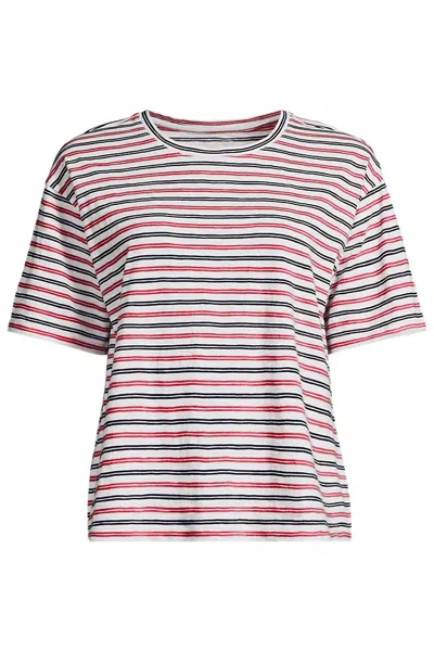 Lands' End Women's Plus Size Short Sleeve Slub Jersey T-shirt In Blue