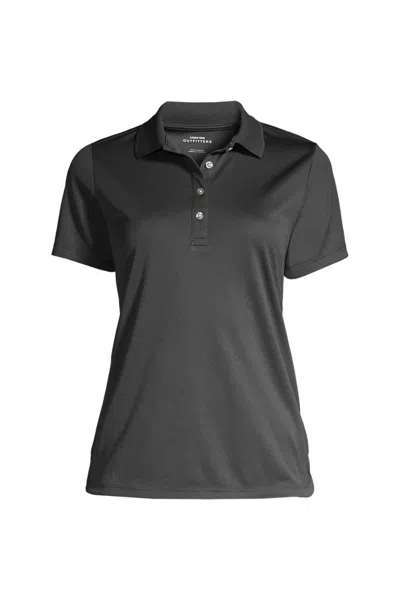 Lands' End Women's Plus Size Short Sleeve Solid Active Polo In Gray