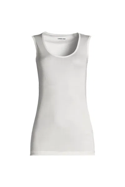 Lands' End Women's Plus Size Silk Interlock Thermal Long Underwear Base Layer Tank Top In Gray