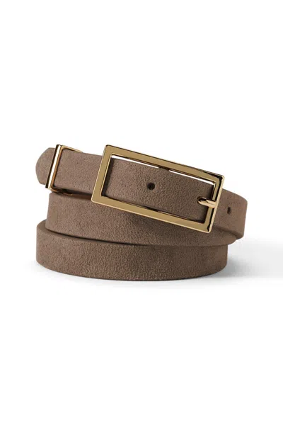 Lands' End Women's Plus Size Skinny Belt In Gray