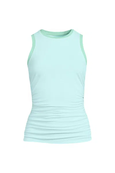 Lands' End Women's Plus Size Sleeveless Power Performance Fitted Tank In Green