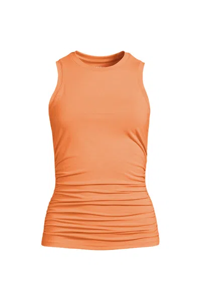 Lands' End Women's Plus Size Sleeveless Power Performance Fitted Tank In Orange