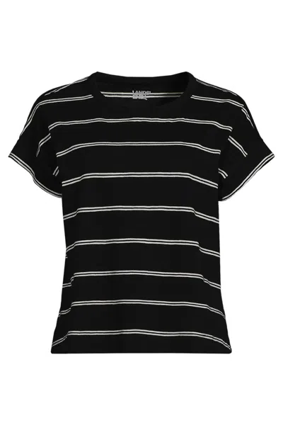 Lands' End Women's Plus Size Slub T-shirt In Multi