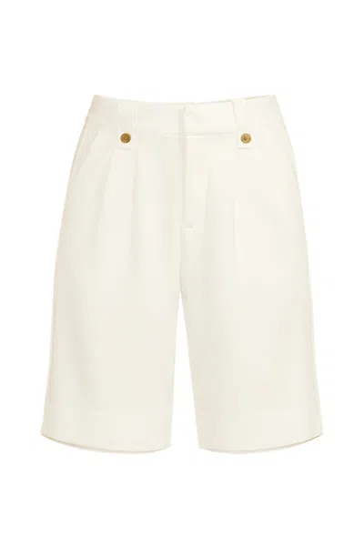 Lands' End Women's Plus Size Soft Polish High Rise Pleated 10" Shorts In Neutral