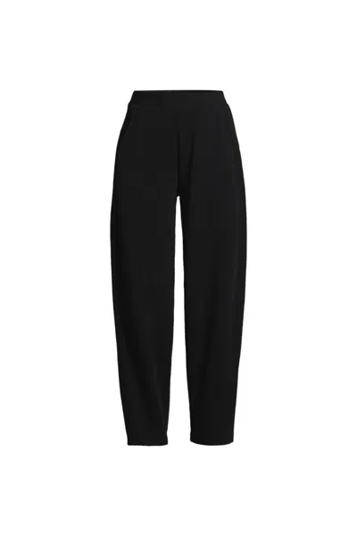 Lands' End Women's Plus Size Sport Knit High Rise Barrel Ankle Pants In Black