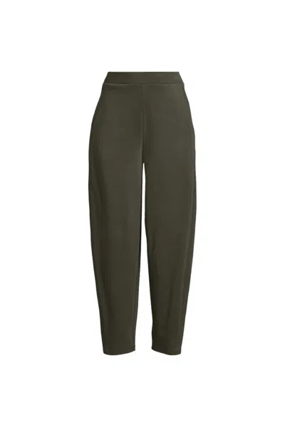 Lands' End Women's Plus Size Sport Knit High Rise Barrel Ankle Pants In Green