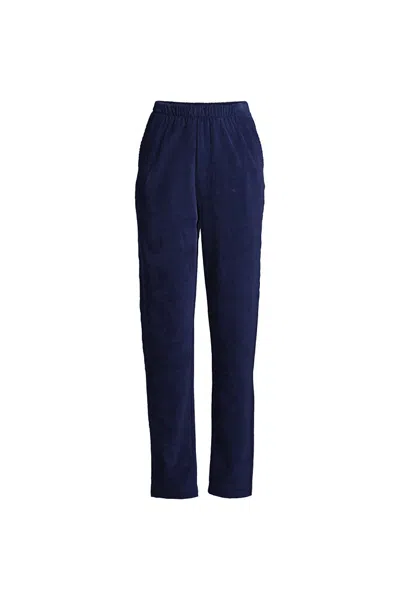 Lands' End Women's Plus Size Sport Knit High Rise Corduroy Pants In Blue