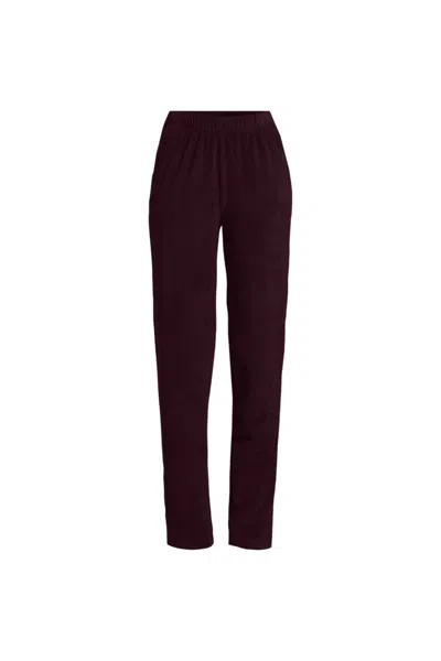 Lands' End Women's Plus Size Sport Knit High Rise Corduroy Pants In Burgundy
