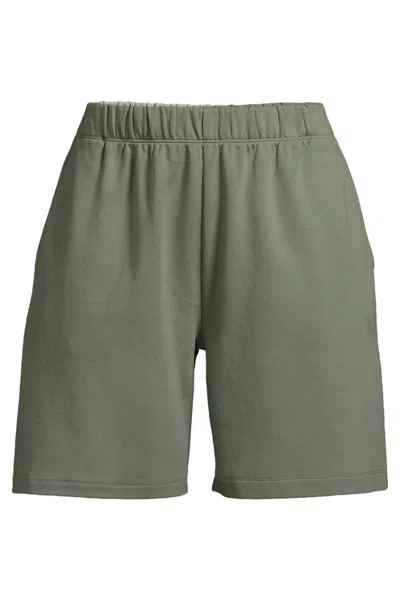 Lands' End Women's Plus Size Sport Knit High Rise Shorts In Green