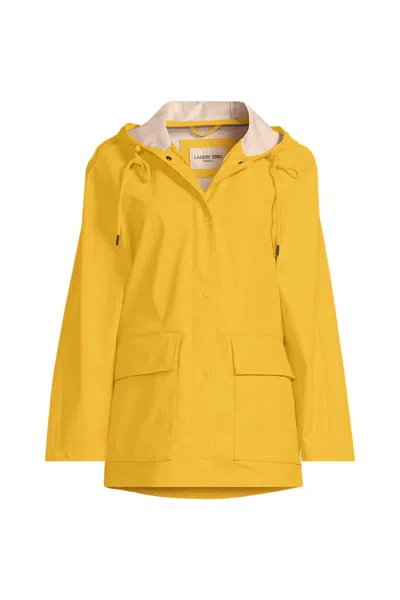 Lands' End Women's Plus Size Squall A-line Slicker Raincoat In Yellow
