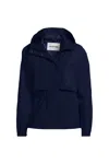 Lands' End Plus Size Print Squall Packable Rain Jacket In Blue